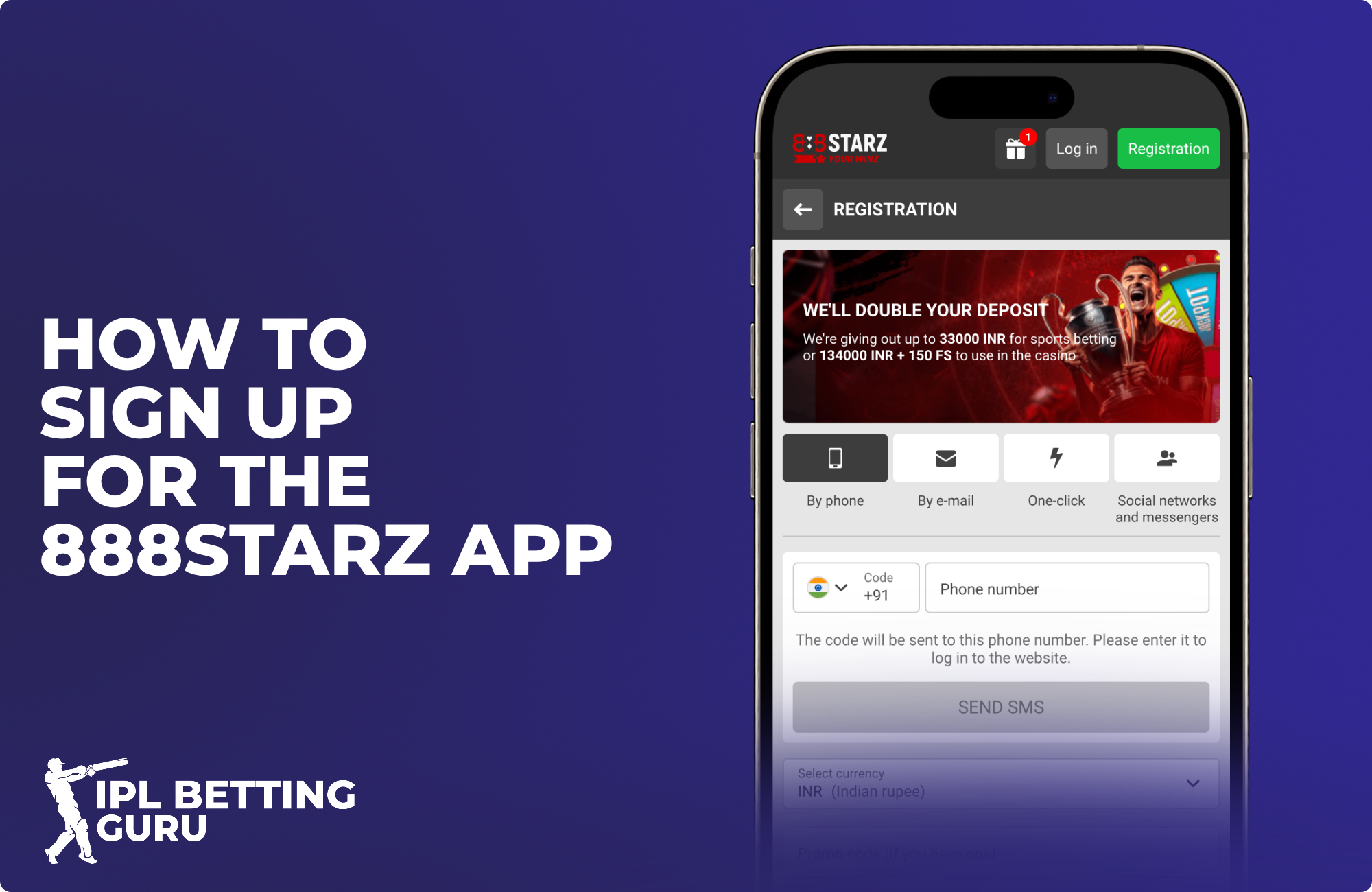 Sign up for the 888starz mobile app