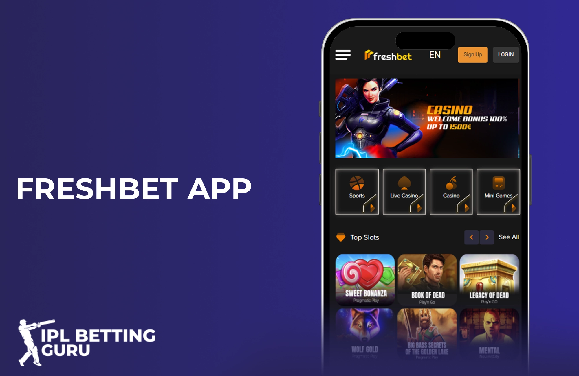 Freshbet mobile application for bets on the go