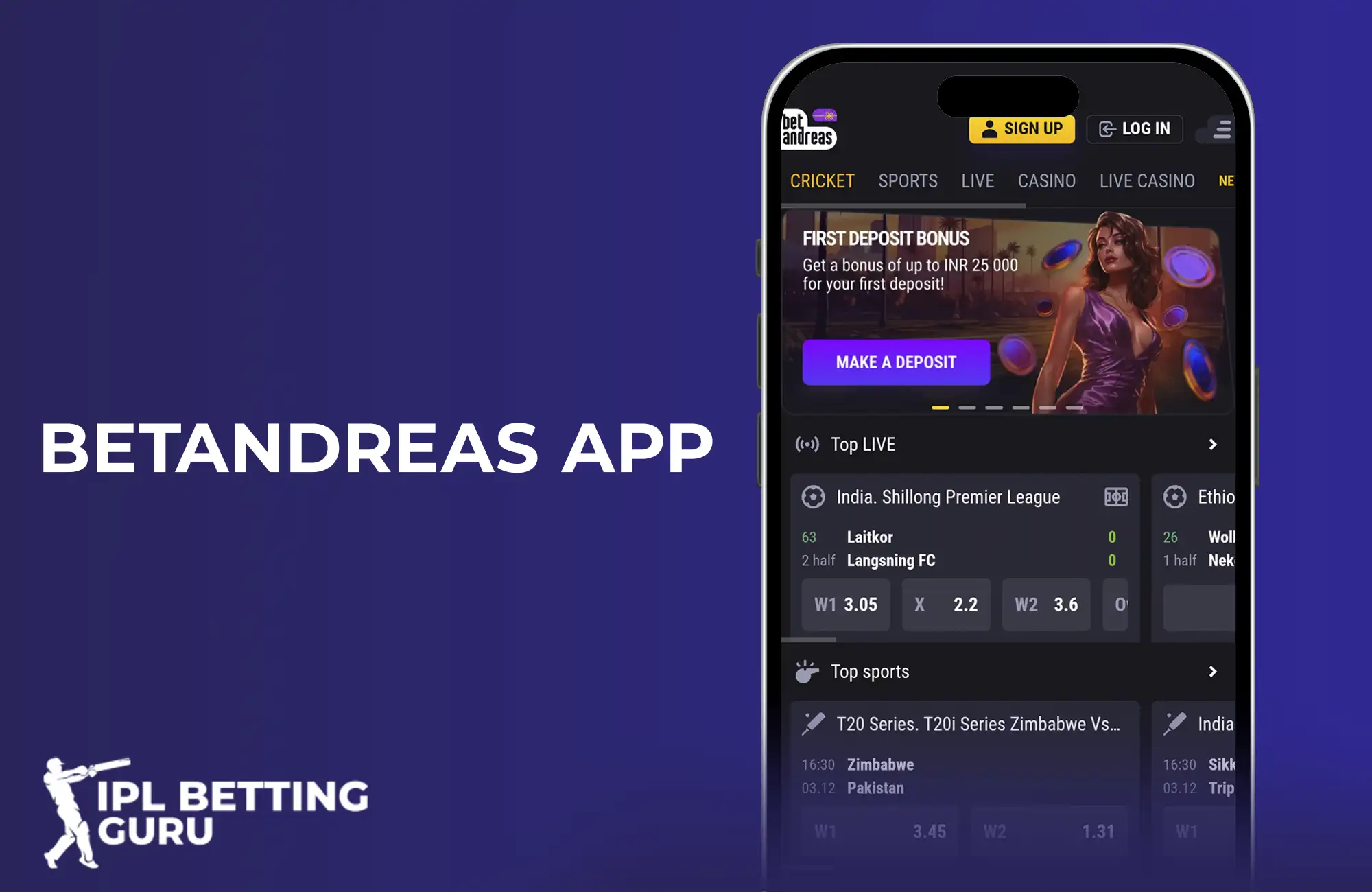 BetAndreas mobile app