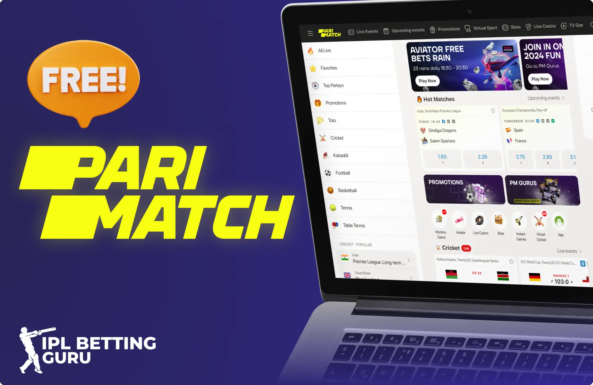 Parimatch free bets